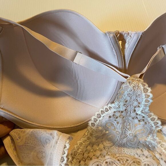 Maidenform One Fab Fit Lace Shaping Underwire Front Close Bra racerback 42C tan - Picture 3 of 10